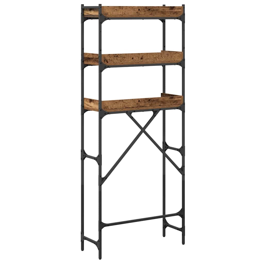 vidaXL Raft pentru mașină de spălat Lemn vechi 67 x 25 x 163 cm