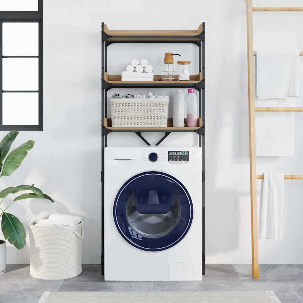 vidaXL Raft pentru mașină de spălat 67 x 25 x 163 cm Lemn compozit