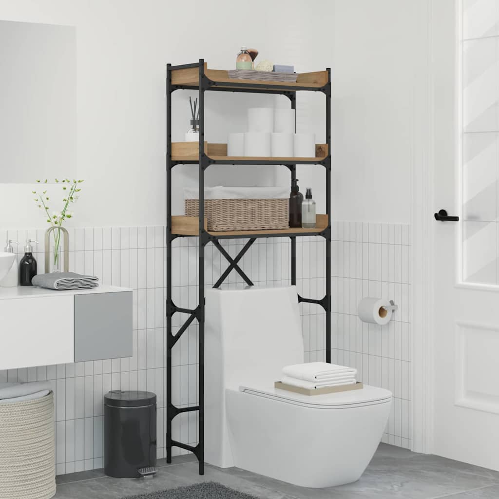 vidaXL Raft pentru mașină de spălat 67 x 25 x 163 cm Lemn compozit