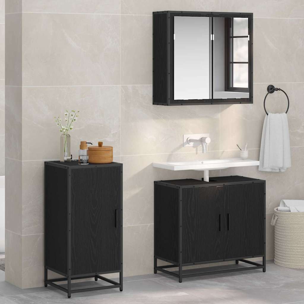 vidaXL Bufet Stejar negru 35 x 35.5 x 76 cm Lemn compozit