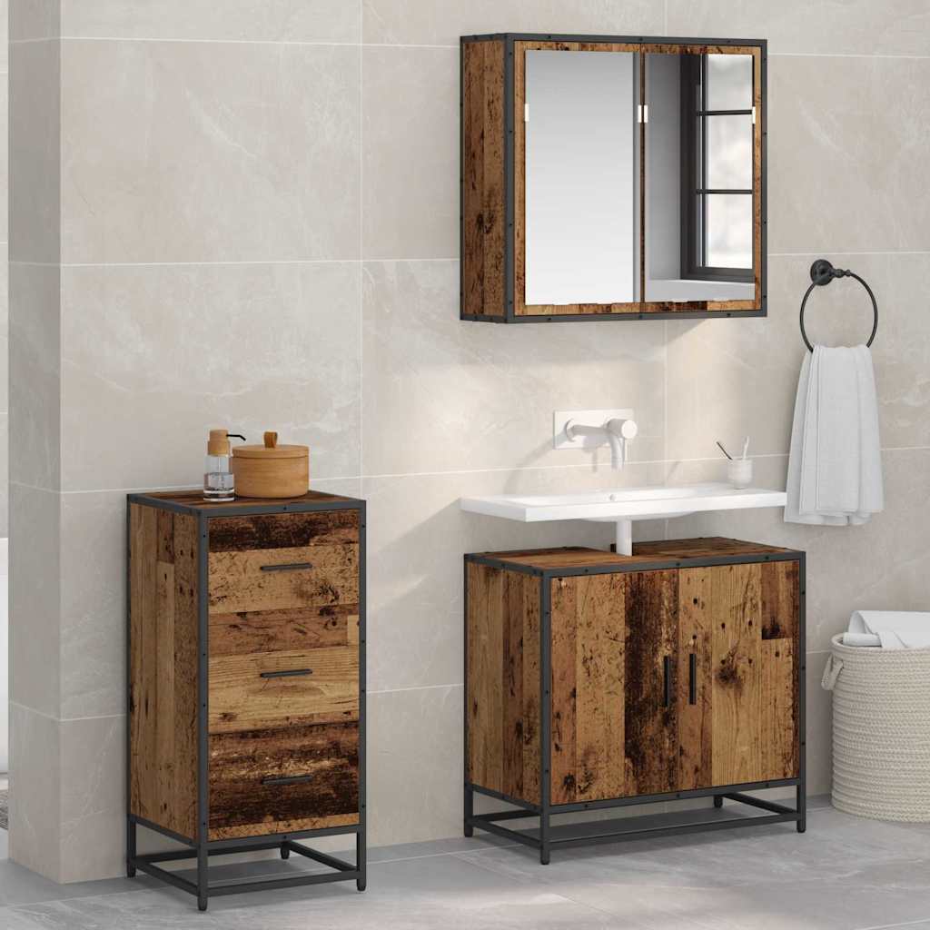 vidaXL Bufet cu sertar Lemn vechi 35.5 x 35 x 76 cm Lemn compozit