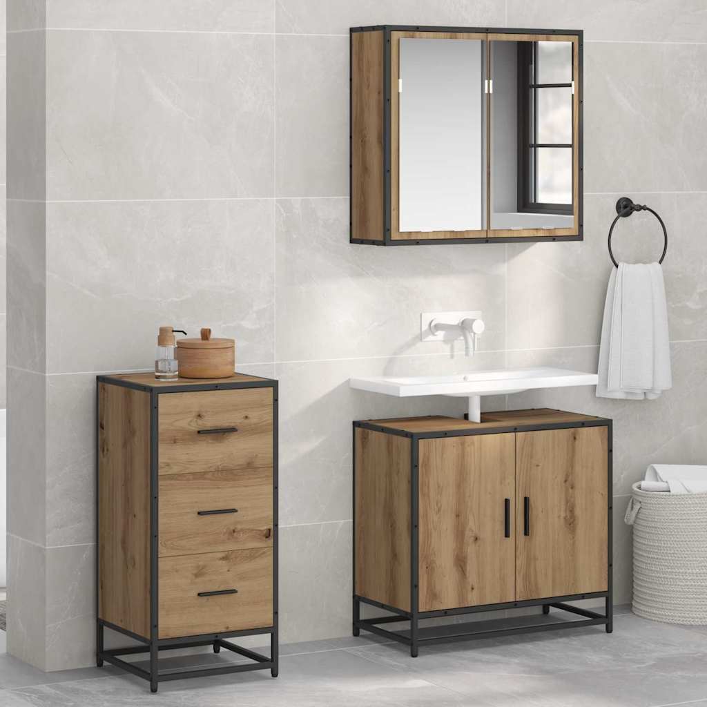 vidaXL Bufet stejar artizanal 35.5 x 35 x 76 cm Lemn compozit