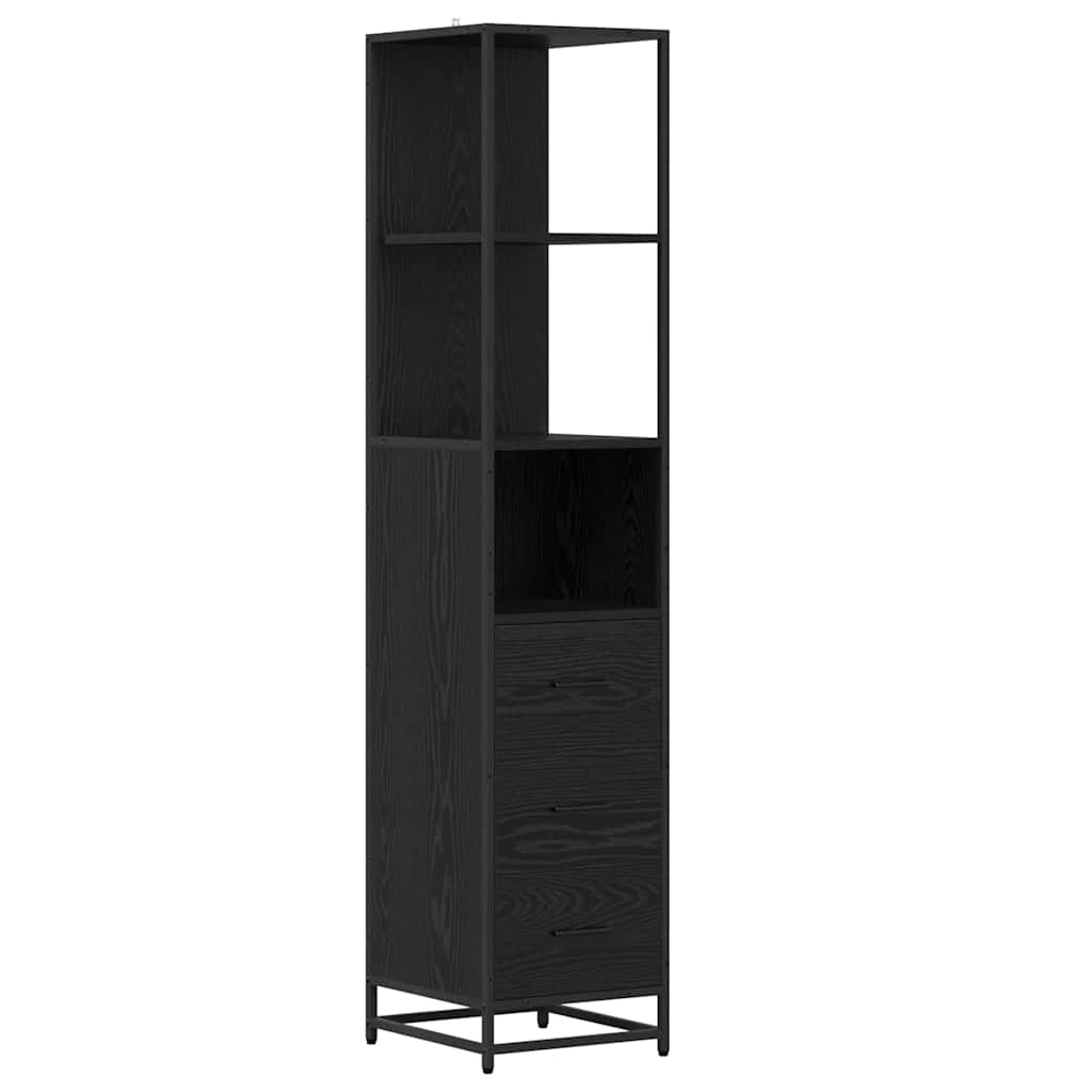 vidaXL Set de mobilier pentru baie Stejar Negru 35 x 37,5 x 166 cm