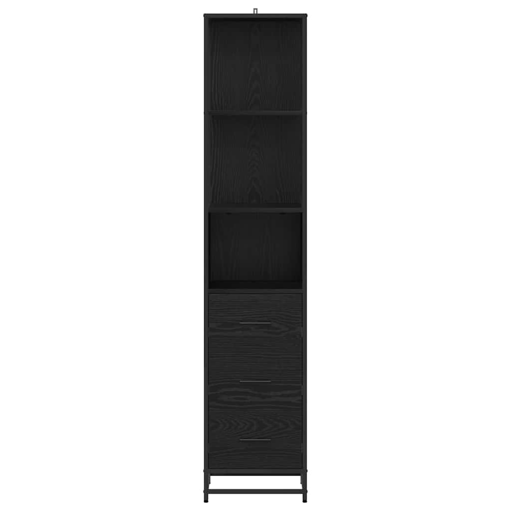 vidaXL Set de mobilier pentru baie Stejar Negru 35 x 37,5 x 166 cm