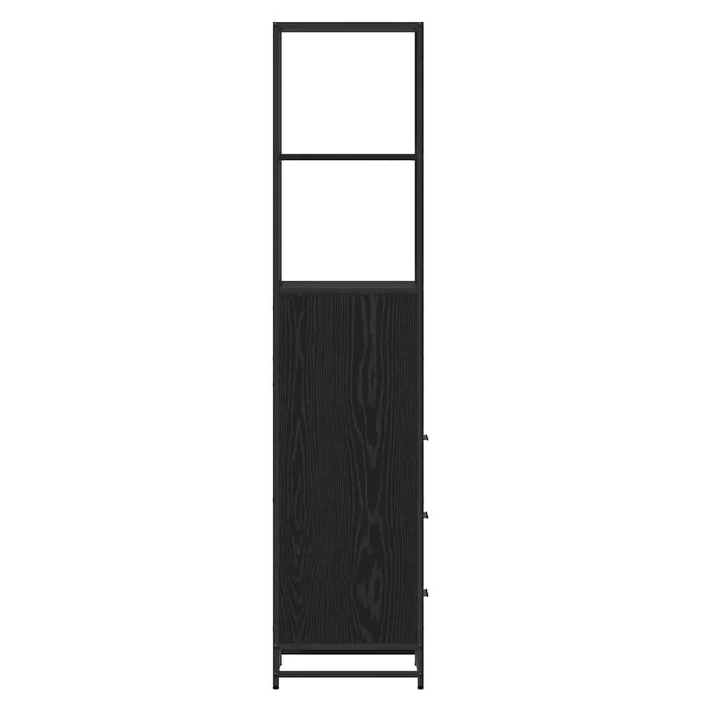 vidaXL Set de mobilier pentru baie Stejar Negru 35 x 37,5 x 166 cm