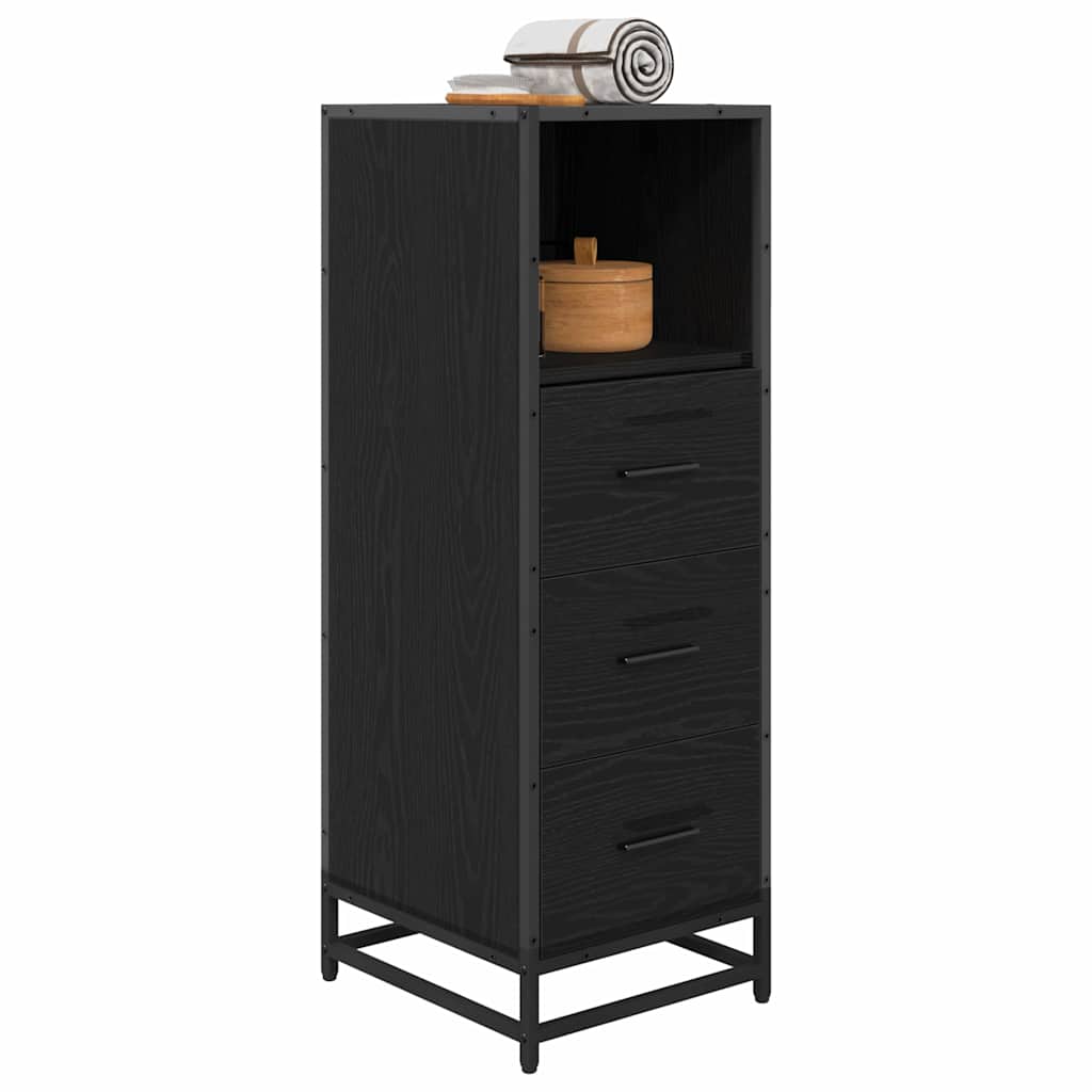 vidaXL Set de mobilier pentru baie Stejar Negru 35 x 37,5 x 100 cm