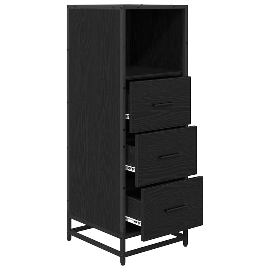 vidaXL Set de mobilier pentru baie Stejar Negru 35 x 37,5 x 100 cm
