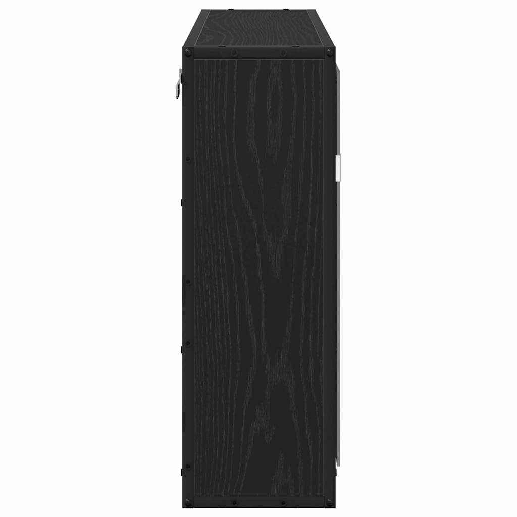 vidaXL Dulap cu oglindă pentru baie Stejar negru 65 x 20 x 60 cm