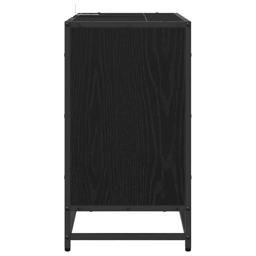 vidaXL Dulap de Baie cu ușă Stejar Negru 65 x 33 x 60 cm Lemn compozit
