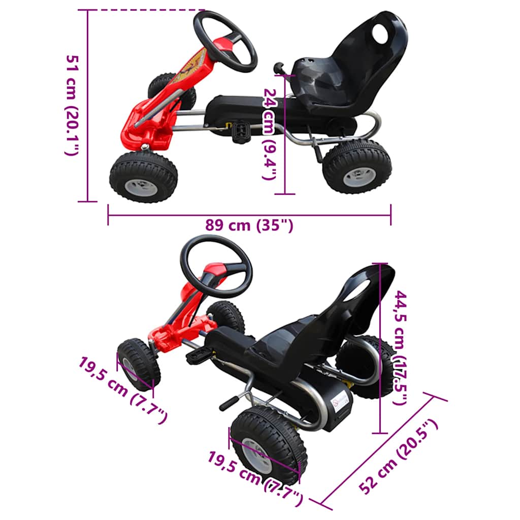 vidaXL Kart cu pedale Go Kart, roșu vidaXL Kart cu pedale Go Kart, roșu