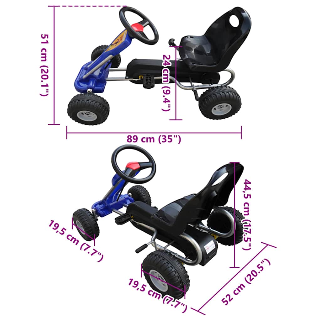 vidaXL Kart cu pedale Go Kart, albastru vidaXL Kart cu pedale Go Kart, albastru