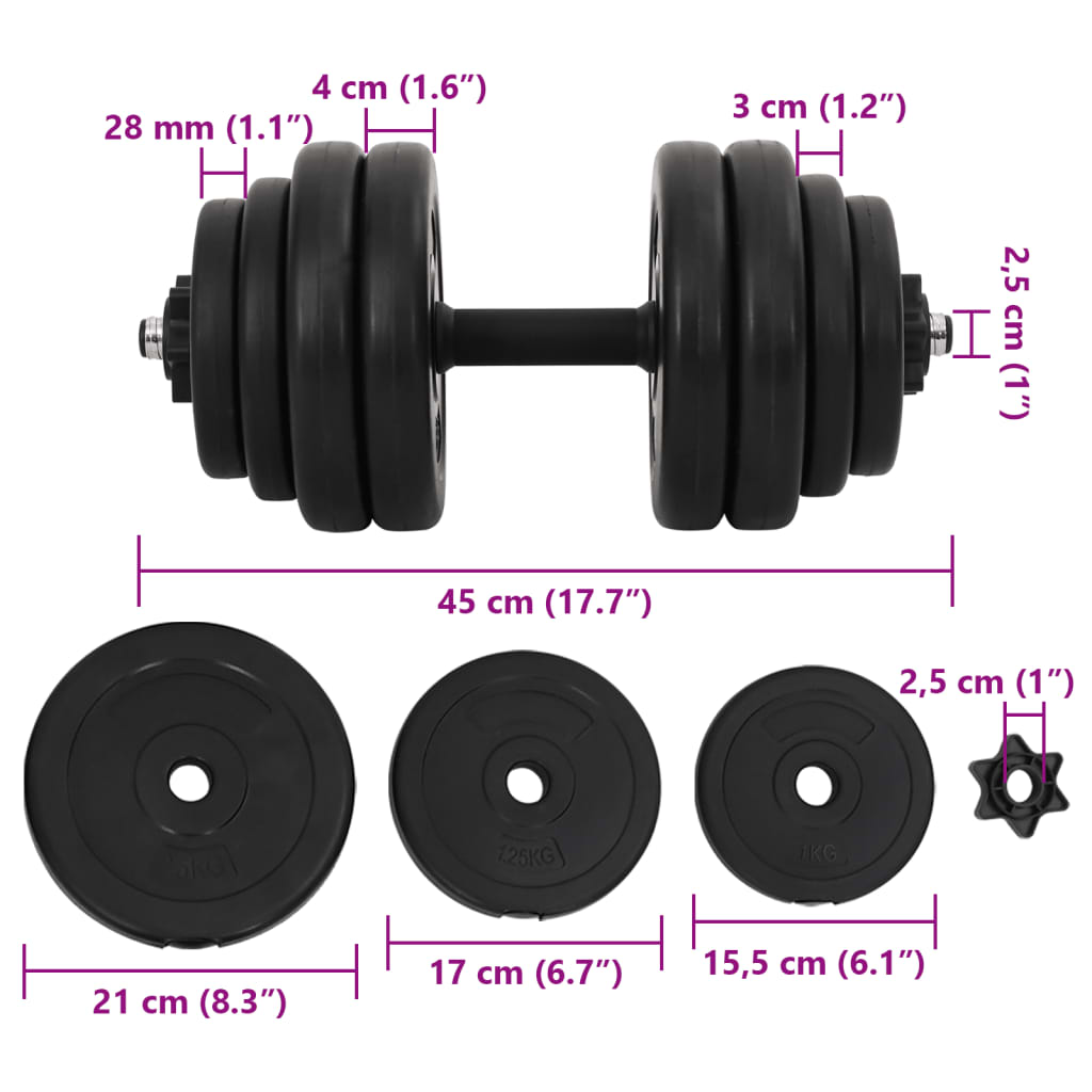 vidaXL Gantere, 2x15 kg vidaXL Gantere, 2x15 kg