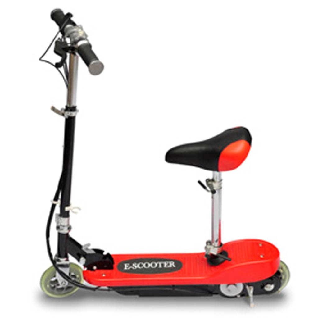 vidaXL Trotinetă electrică cu șa, roșu, 120 W