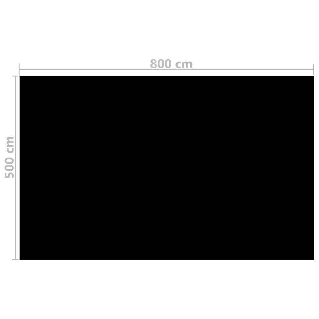 Folie de piscină solară, negru, 8x5 m, PE, dreptunghiular, plutitor Folie de piscină solară, negru, 8x5 m, PE, dreptunghiular, plutitor