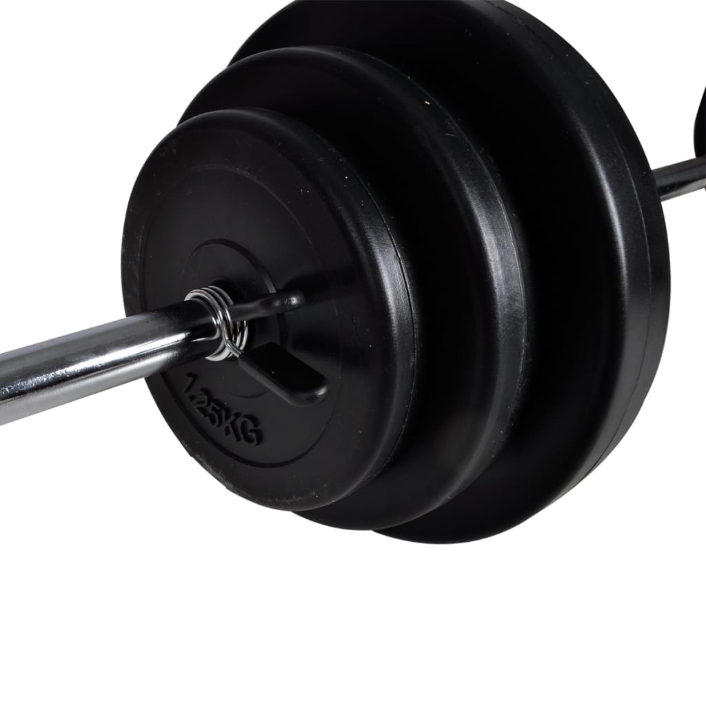 vidaXL Set cu halteră și 2 gantere 30,5 kg vidaXL Set cu halteră și 2 gantere 30,5 kg