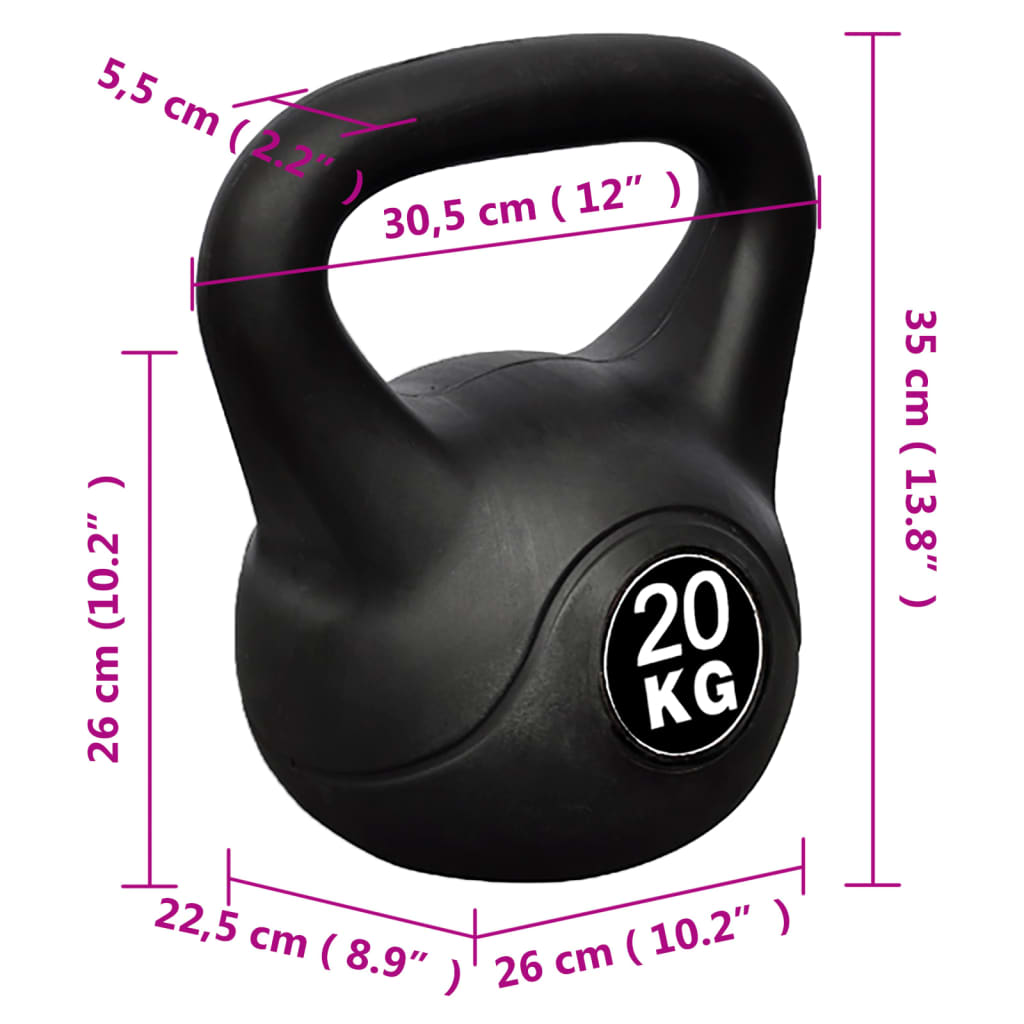 Greutate tip bilă cu mâner Kettlebell, 20 kg Greutate tip bilă cu mâner Kettlebell, 20 kg