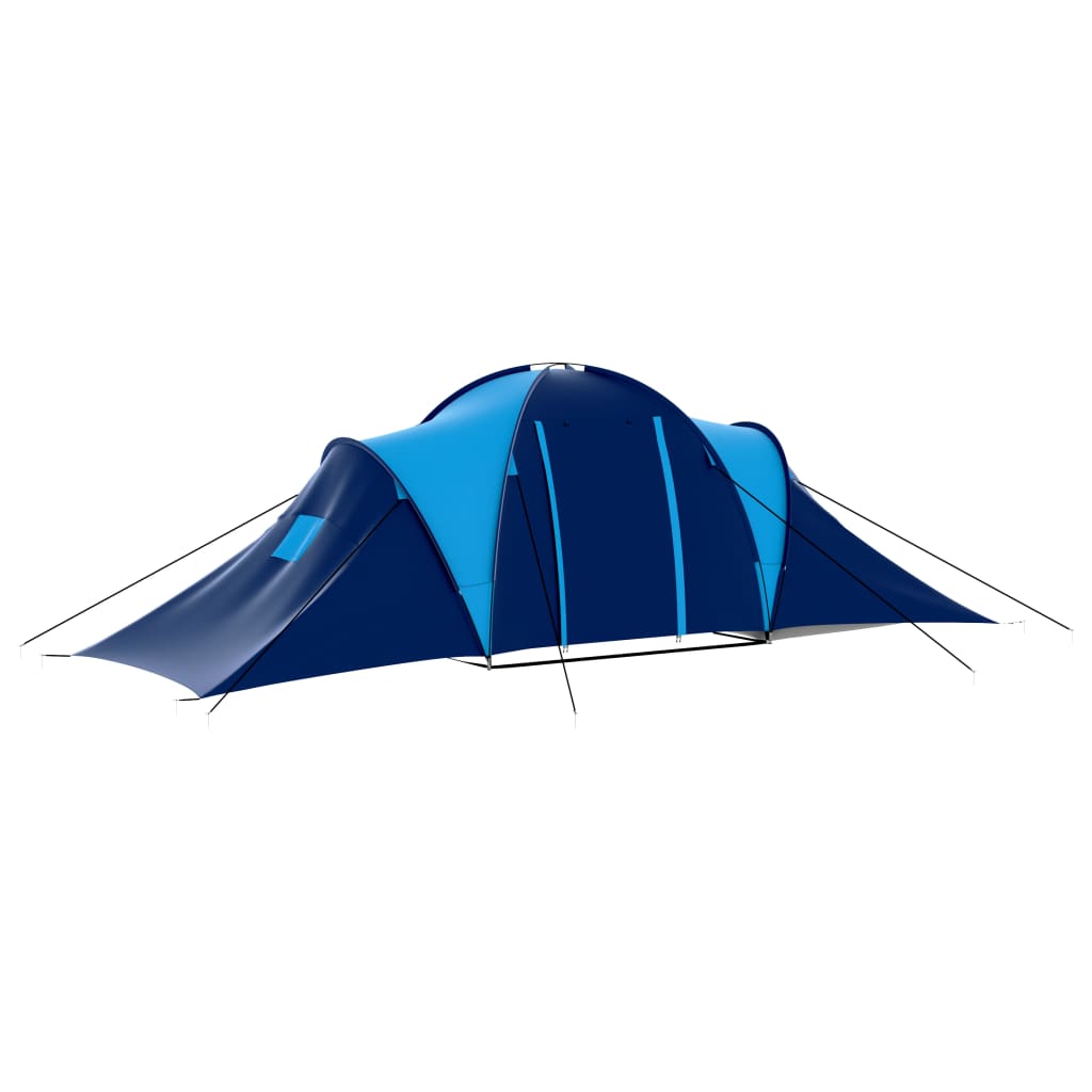 vidaXL Cort camping textil, 9 persoane, albastru închis și albastru vidaXL Cort camping textil, 9 persoane, albastru închis și albastru