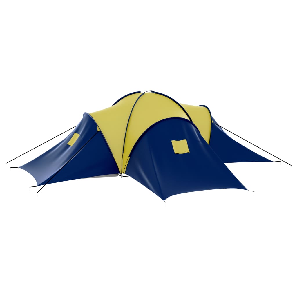vidaXL Cort camping material textil, 9 persoane, albastru și galben vidaXL Cort camping material textil, 9 persoane, albastru și galben