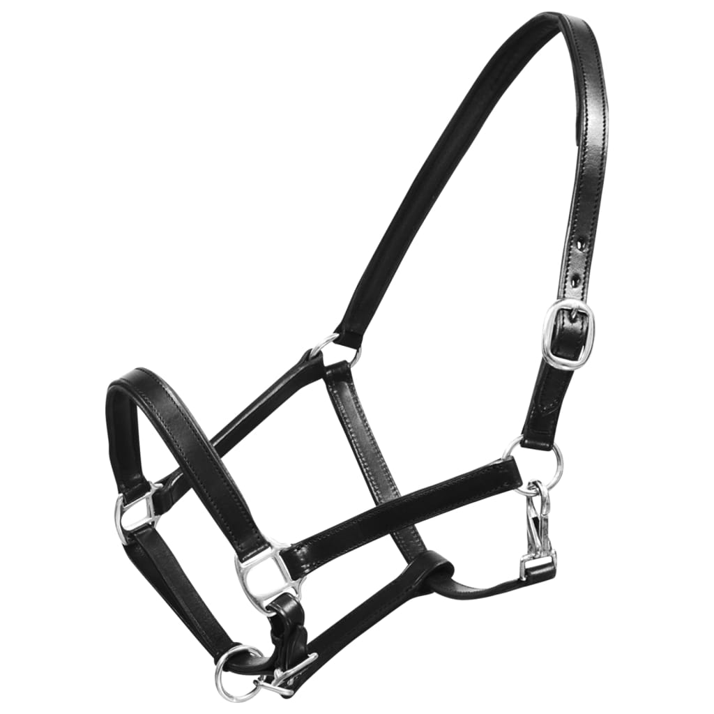 Căpăstru reglabil din piele naturală, negru, full Căpăstru reglabil din piele naturală, negru, full