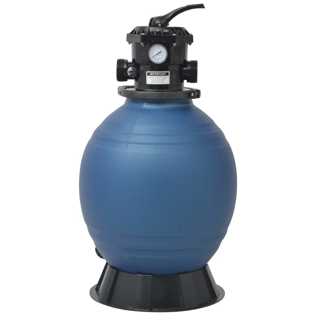 vidaXL Filtru cu nisip pentru piscină supapă 6 poziții albastru 460 mm vidaXL Filtru cu nisip pentru piscină supapă 6 poziții albastru 460 mm