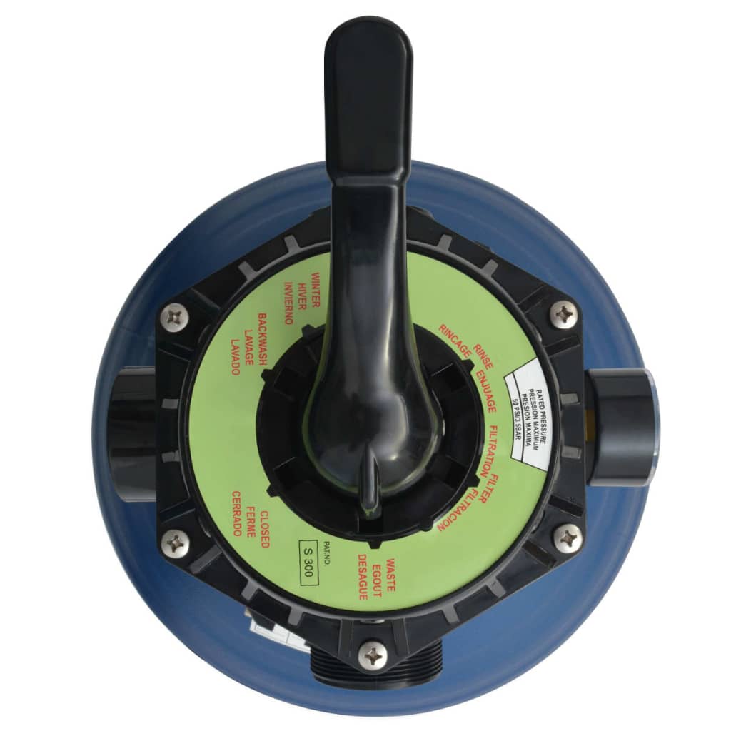 vidaXL Filtru cu nisip pentru piscină supapă 6 poziții albastru 460 mm vidaXL Filtru cu nisip pentru piscină supapă 6 poziții albastru 460 mm