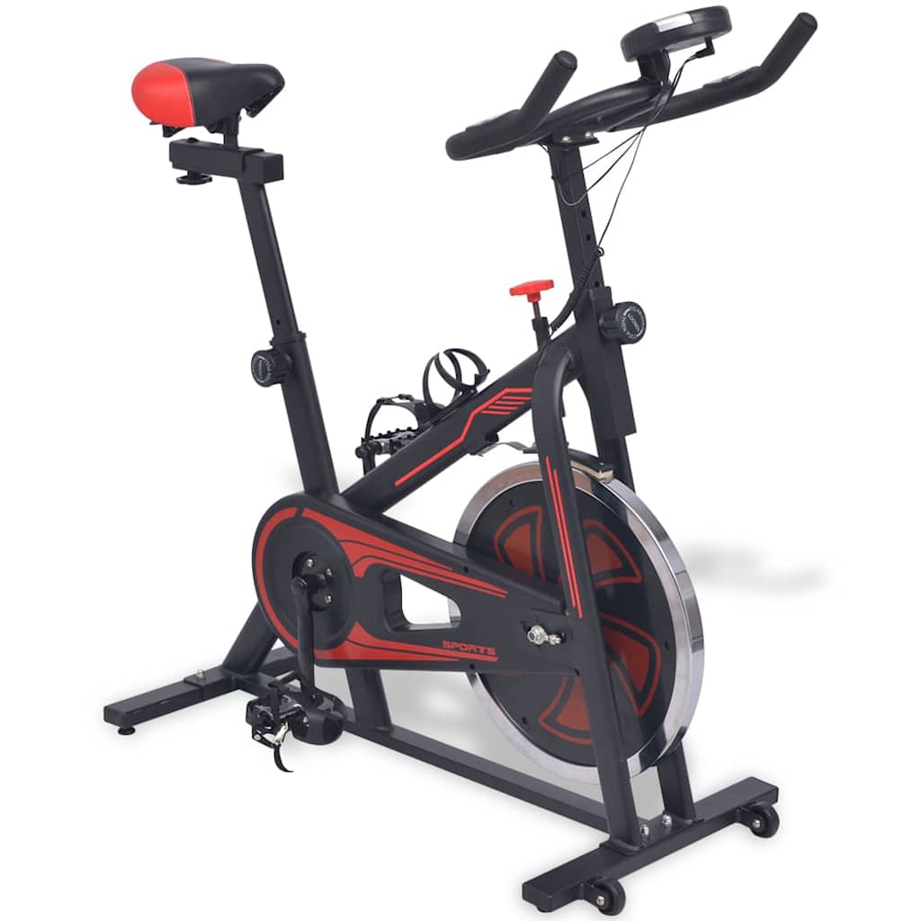 vidaXL Bicicletă antrenament fitness, cu senzor puls, negru și roșu vidaXL Bicicletă antrenament fitness, cu senzor puls, negru și roșu