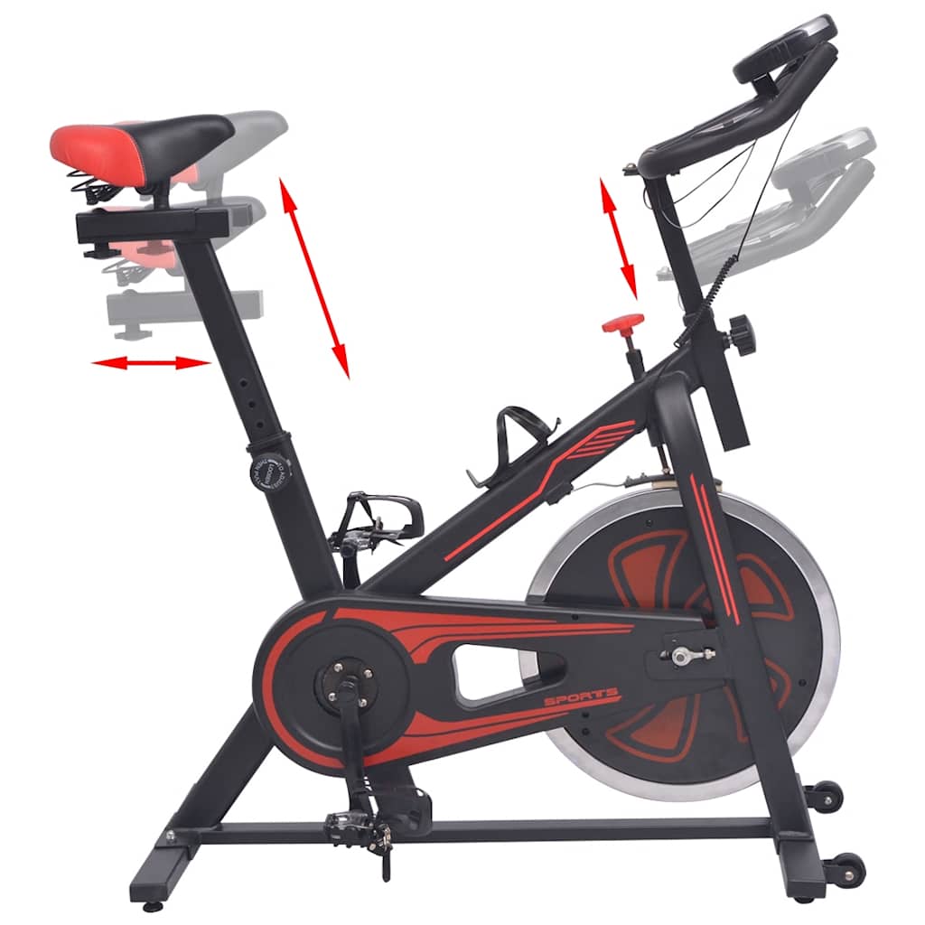 vidaXL Bicicletă antrenament fitness, cu senzor puls, negru și roșu vidaXL Bicicletă antrenament fitness, cu senzor puls, negru și roșu
