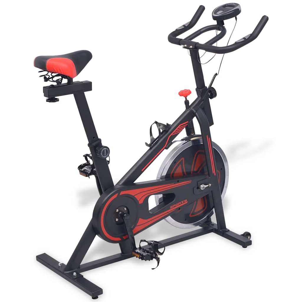 vidaXL Bicicletă antrenament fitness, cu senzor puls, negru și roșu vidaXL Bicicletă antrenament fitness, cu senzor puls, negru și roșu