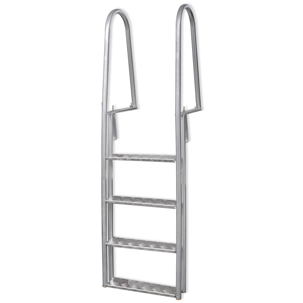 vidaXL Scară amdocare/piscină cu 4 trepte, aluminiu, 167 cm vidaXL Scară amdocare/piscină cu 4 trepte, aluminiu, 167 cm