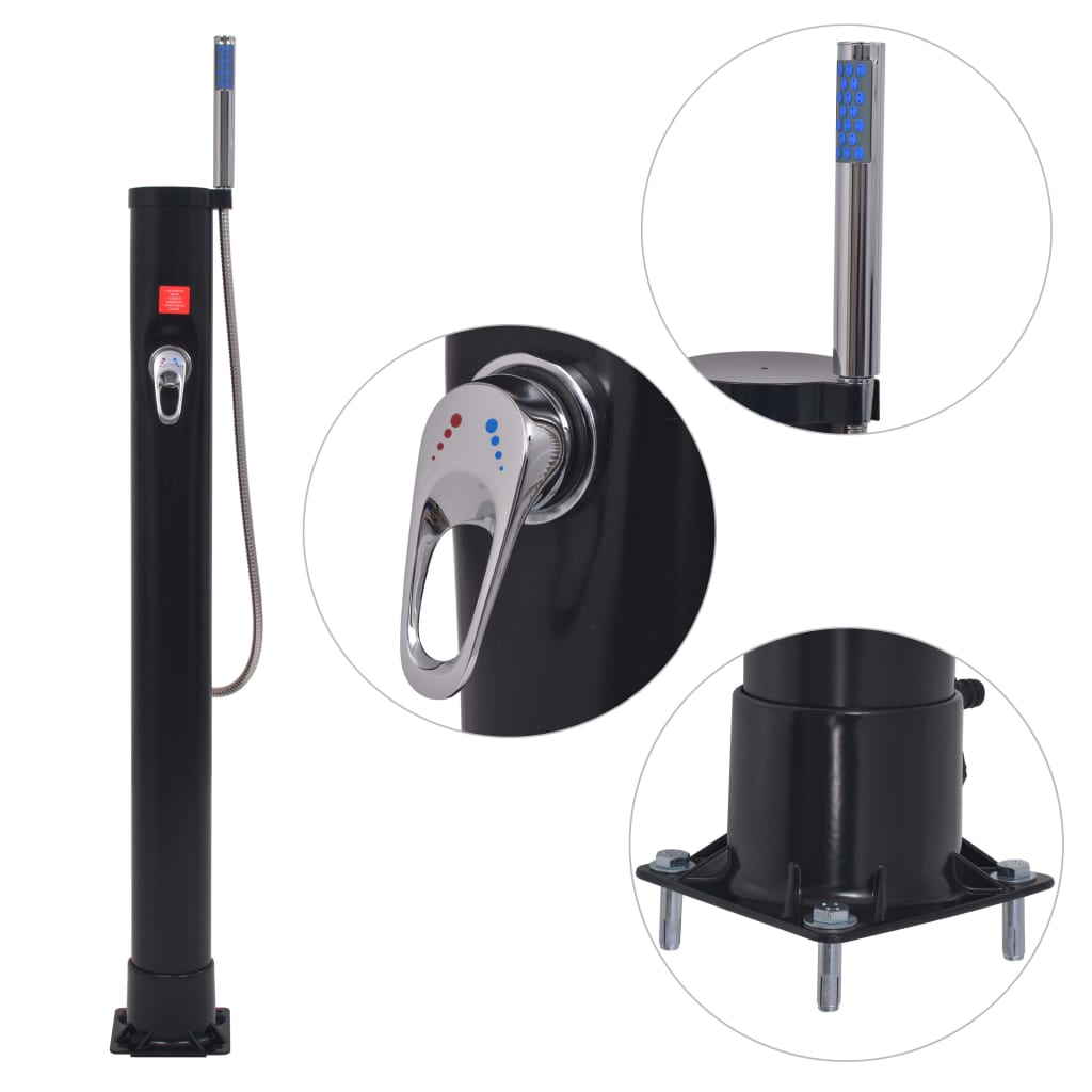 vidaXL Duș solar, 8 L, PVC și oțel vidaXL Duș solar, 8 L, PVC și oțel