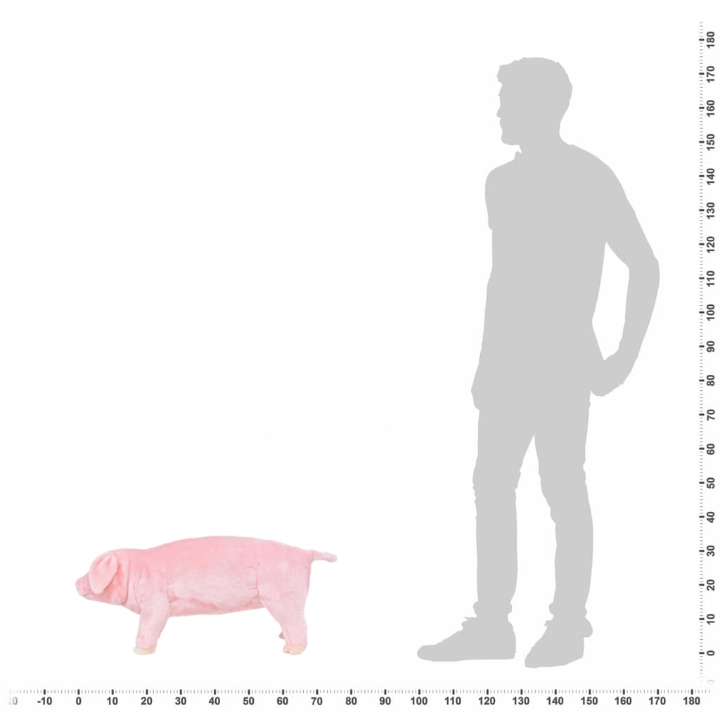 vidaXL Jucărie purceluș de pluș în picioare, roz, XXL