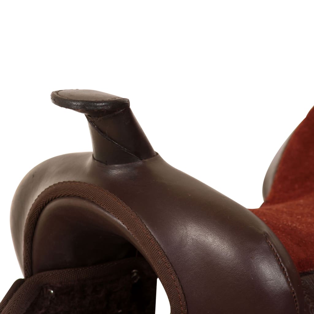 vidaXL Șa Western, căpăstru & pieptar, piele naturală, 13", maro vidaXL Șa Western, căpăstru & pieptar, piele naturală, 13", maro