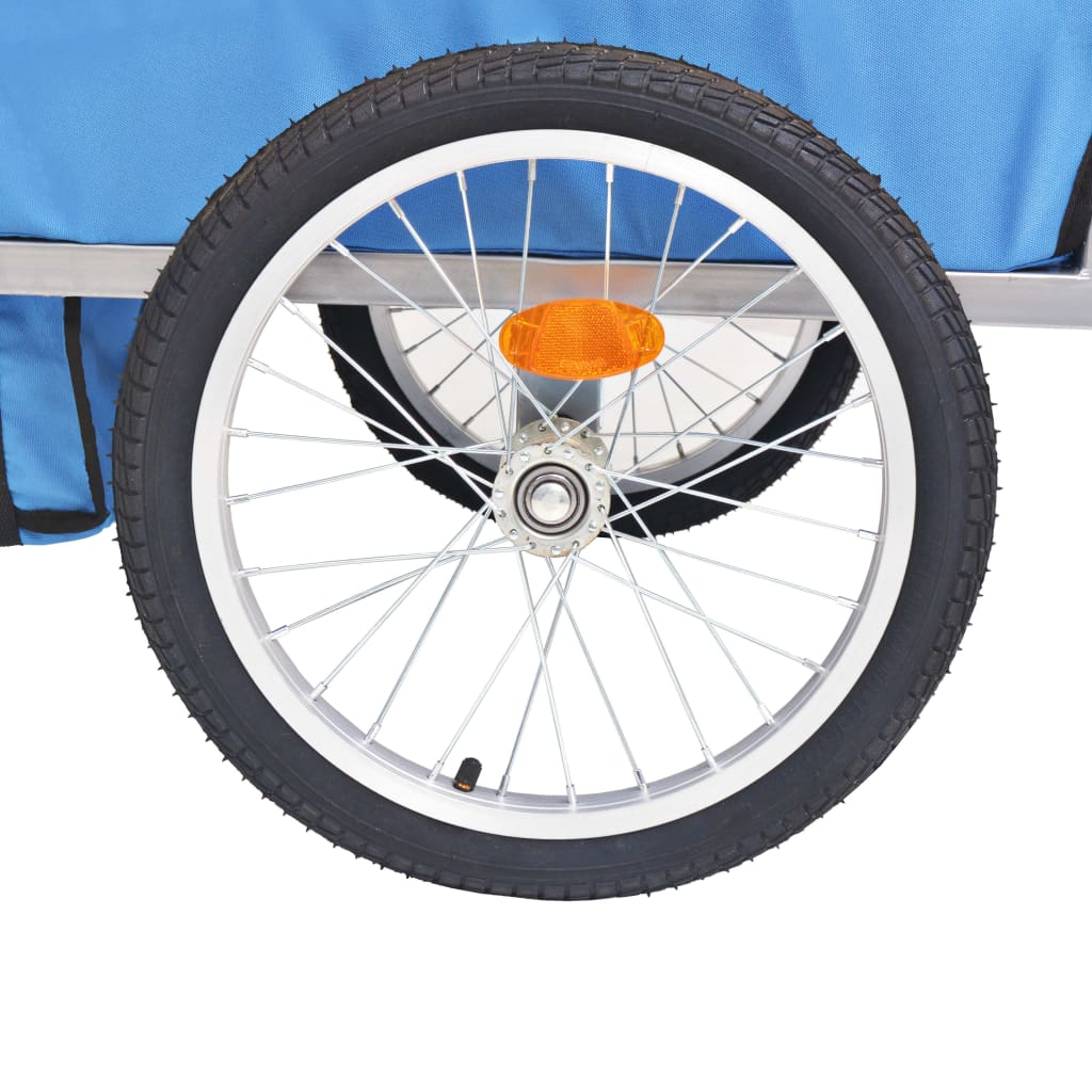 vidaXL Remorcă de bicicletă, gri și albastru, 30 kg vidaXL Remorcă de bicicletă, gri și albastru, 30 kg