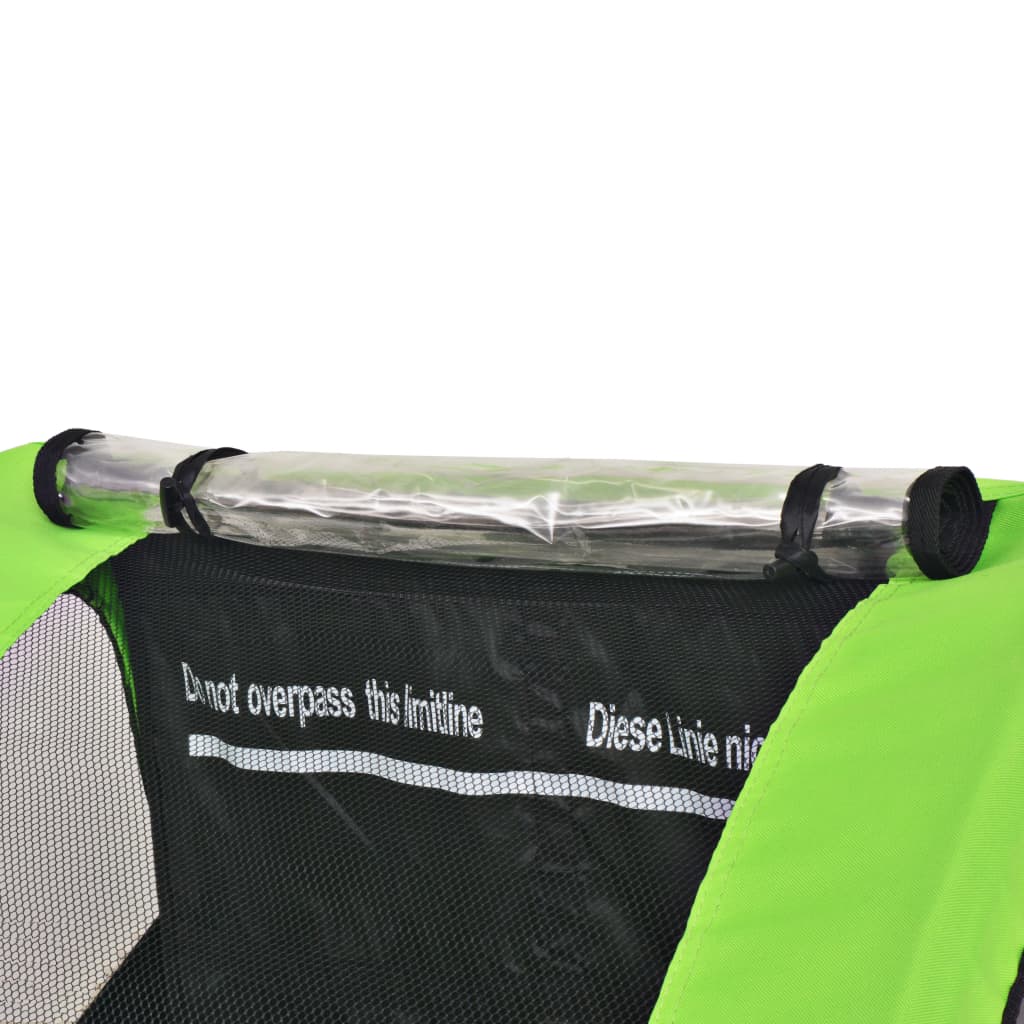 vidaXL Remorcă de bicicletă, gri și verde, 30 kg vidaXL Remorcă de bicicletă, gri și verde, 30 kg