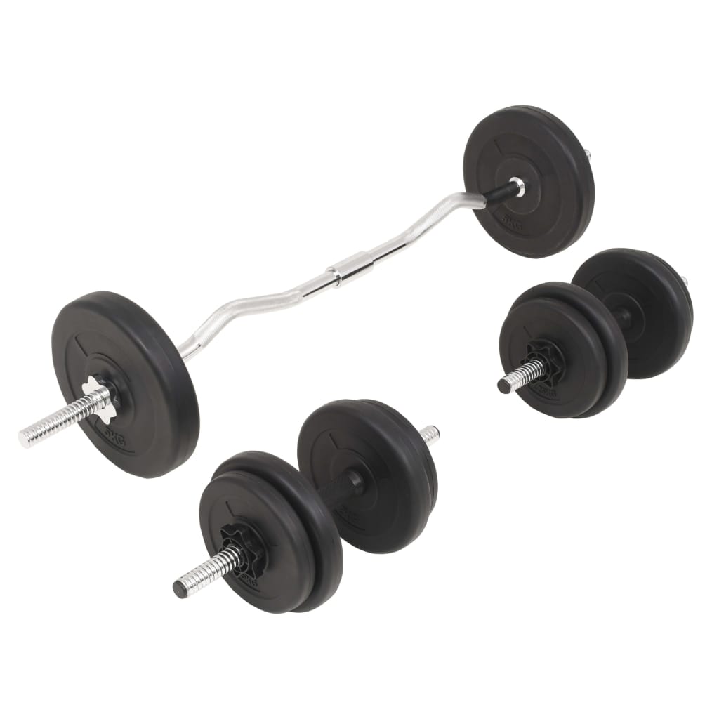 vidaXL Set de haltere și gantere 30 kg vidaXL Set de haltere și gantere 30 kg