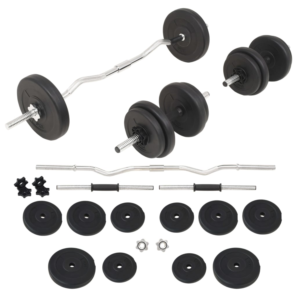 vidaXL Set de haltere și gantere 30 kg vidaXL Set de haltere și gantere 30 kg