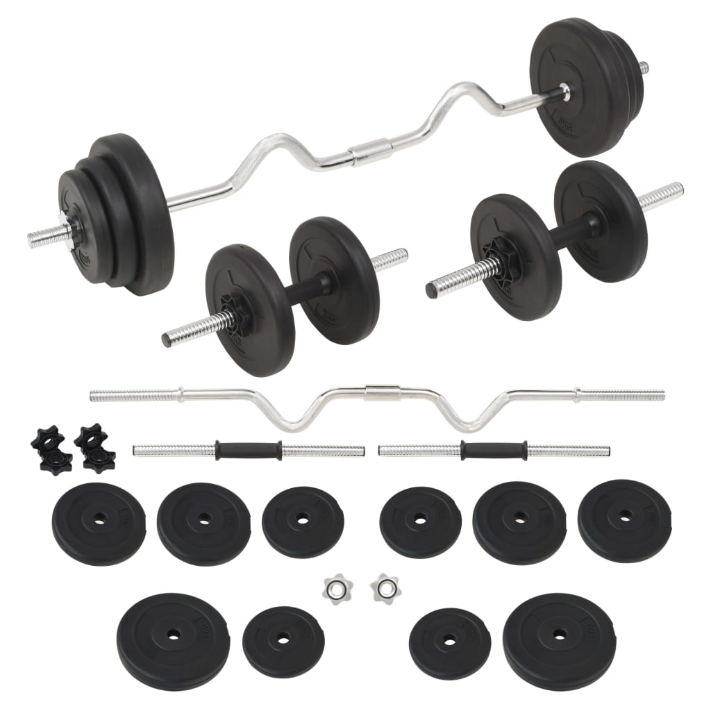 vidaXL Set de haltere și gantere, 30 kg vidaXL Set de haltere și gantere, 30 kg