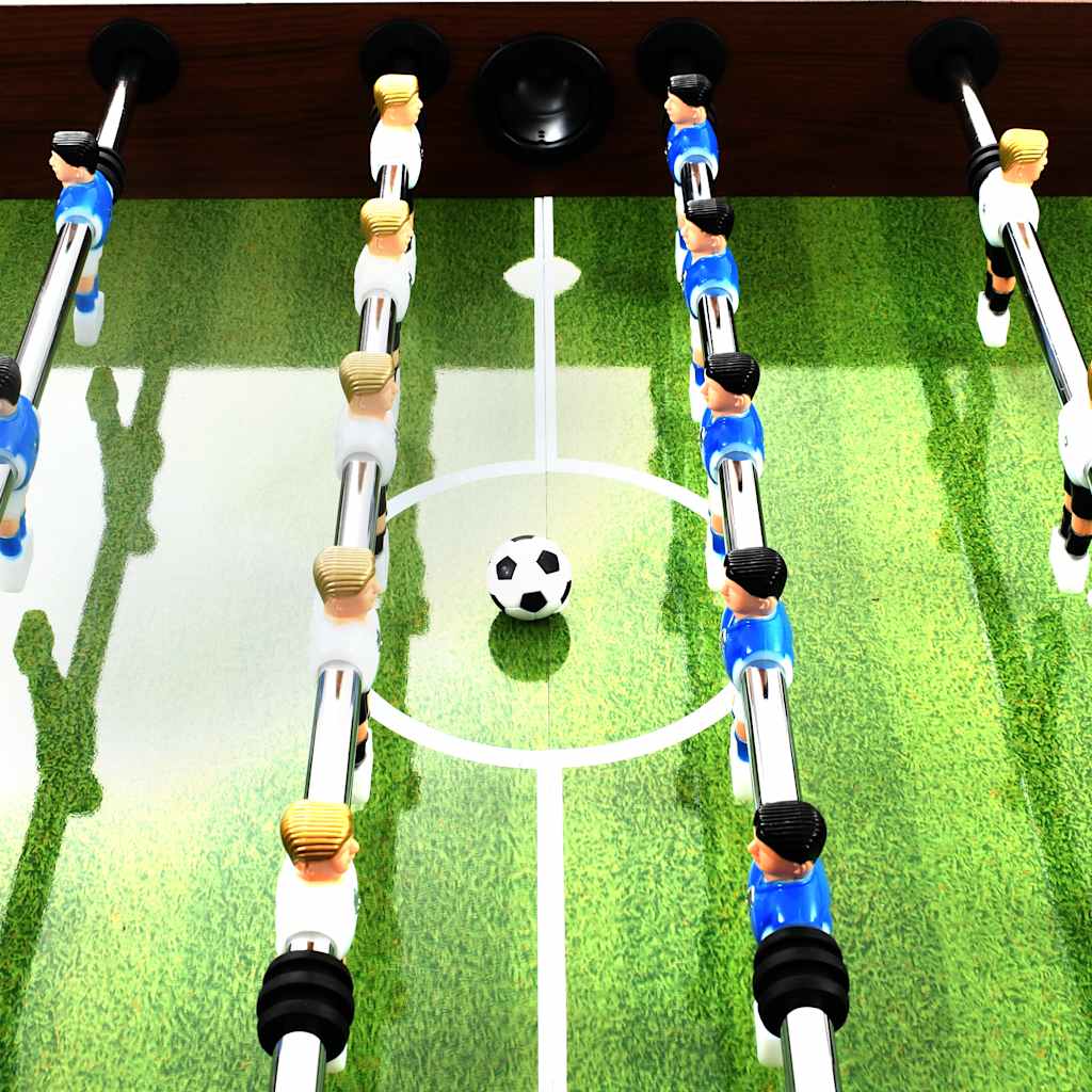 vidaXL Masă de fotbal, maro, 140 x 74,5 x 87,5 cm, oțel, 60 kg, vidaXL Masă de fotbal, maro, 140 x 74,5 x 87,5 cm, oțel, 60 kg,