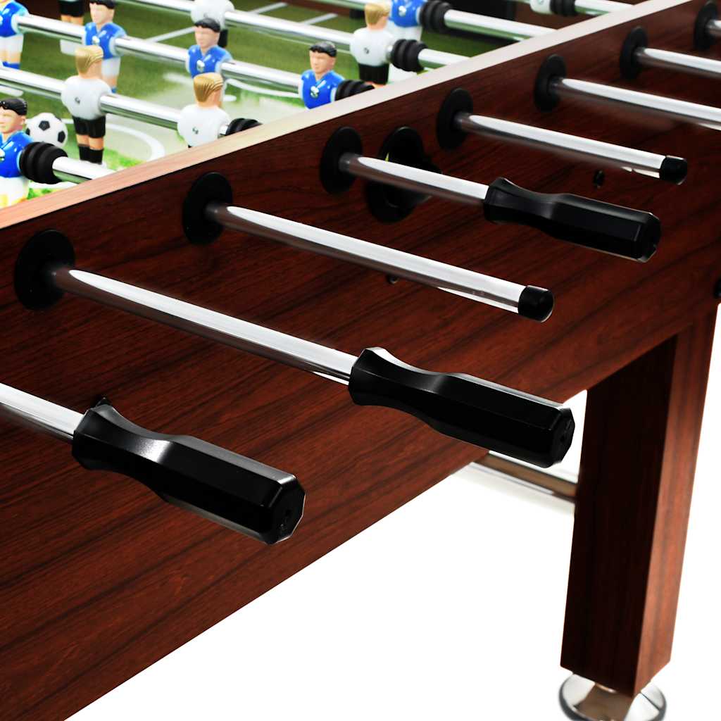 vidaXL Masă de fotbal, maro, 140 x 74,5 x 87,5 cm, oțel, 60 kg, vidaXL Masă de fotbal, maro, 140 x 74,5 x 87,5 cm, oțel, 60 kg,