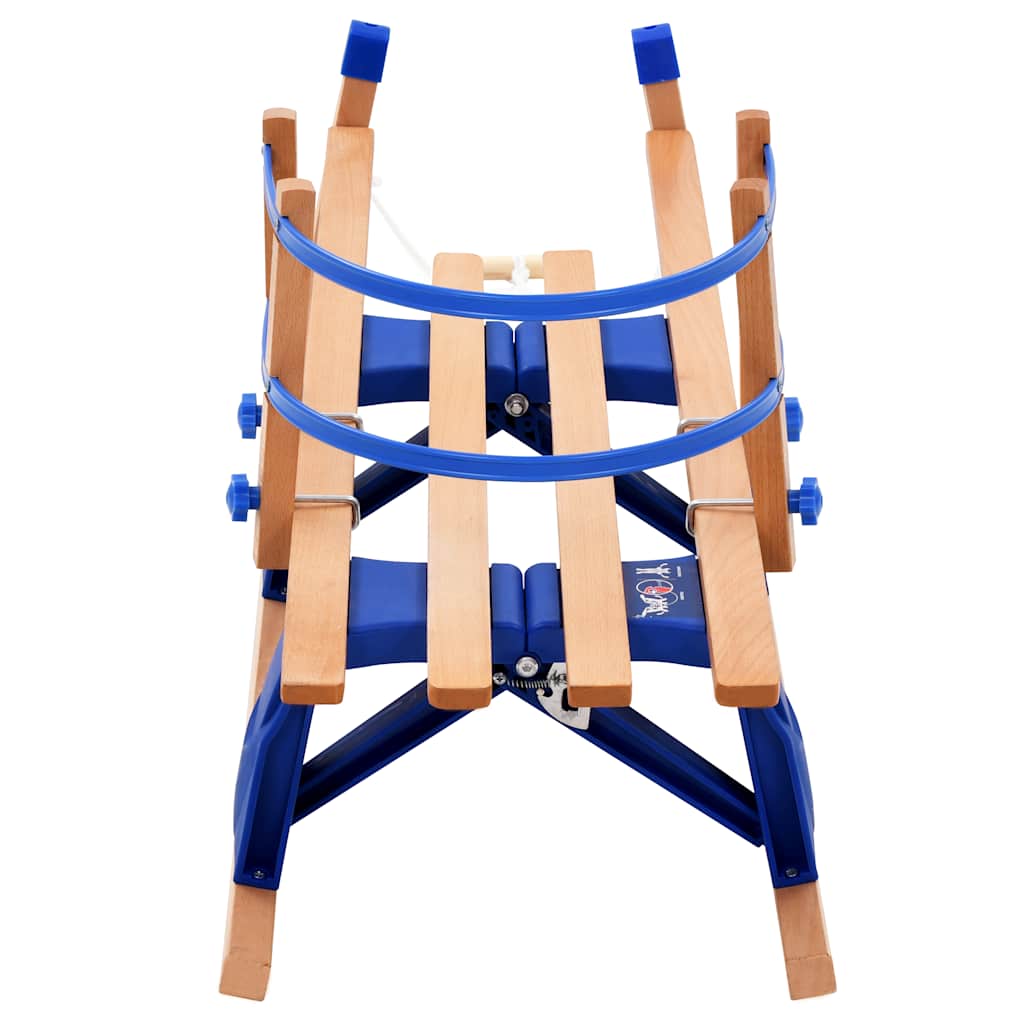 vidaXL Sanie pliabilă pentru zăpadă cu spătar, lemn, 119 cm