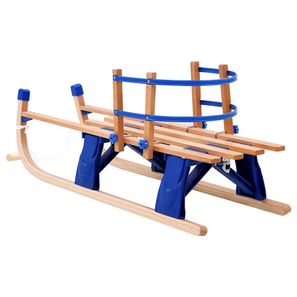 vidaXL Sanie pliabilă pentru zăpadă cu spătar, lemn, 119 cm