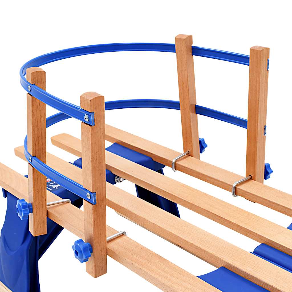 vidaXL Sanie pliabilă pentru zăpadă cu spătar, lemn, 119 cm