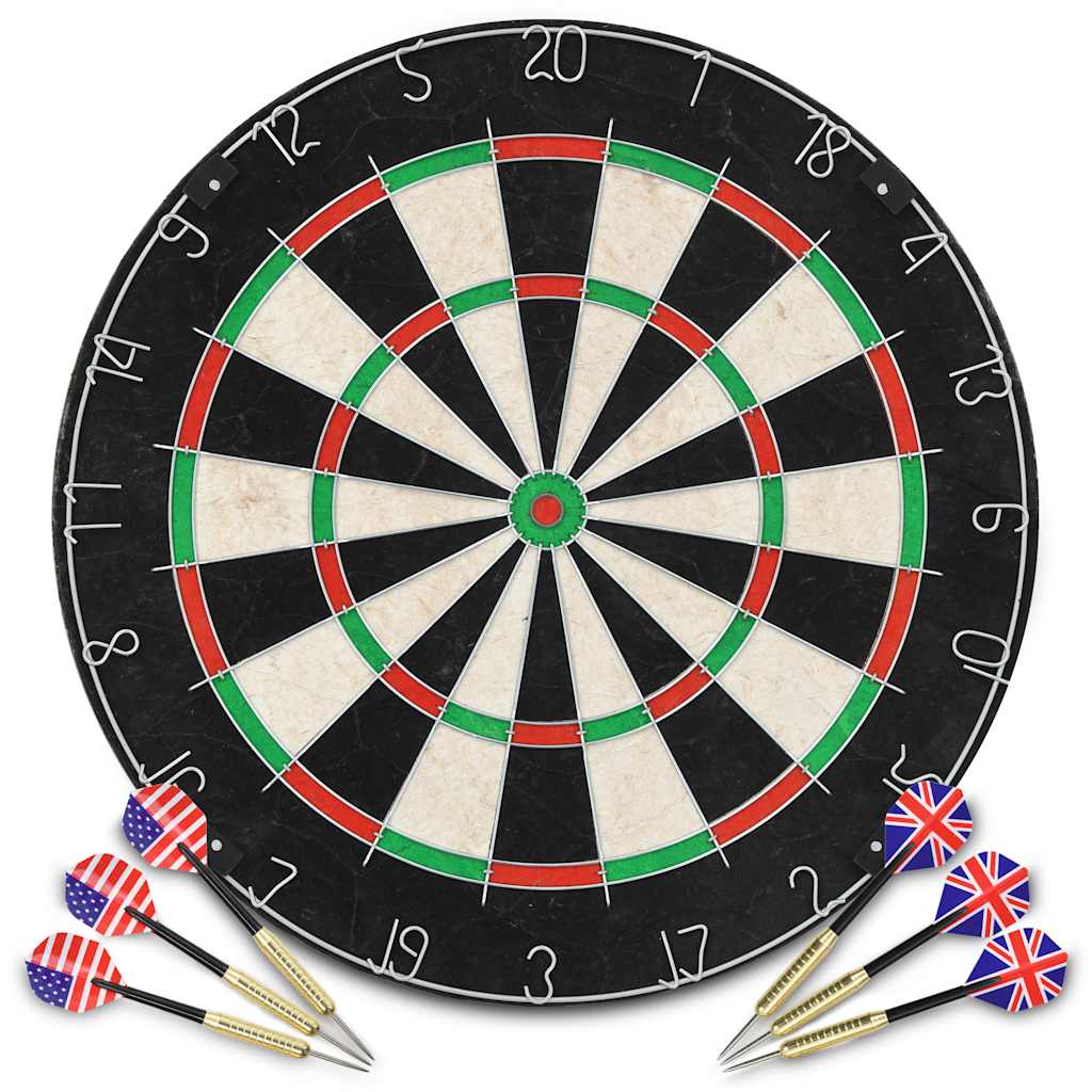 vidaXL Placă de darts profesională cu 6 săgeți, sisal vidaXL Placă de darts profesională cu 6 săgeți, sisal