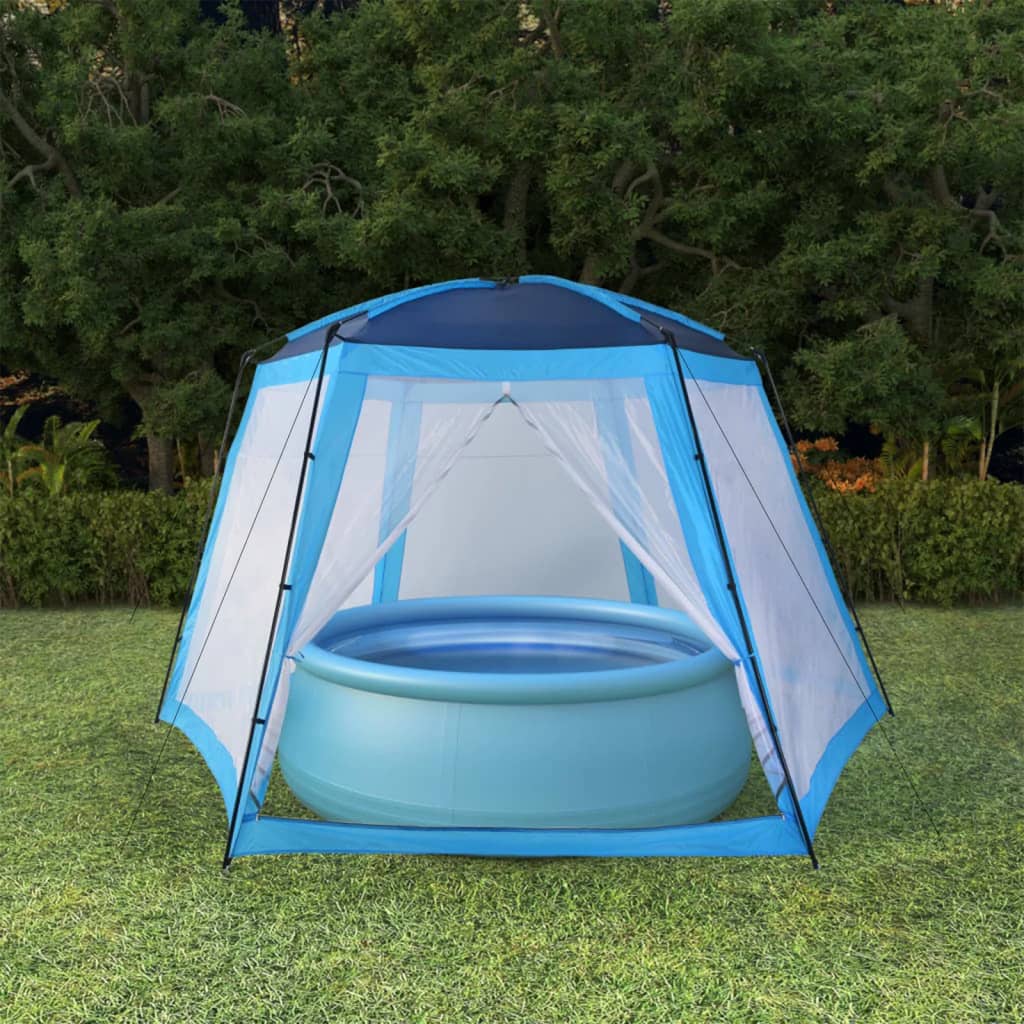 vidaXL Cort de piscină, albastru, 500x433x250 cm, țesătură vidaXL Cort de piscină, albastru, 500x433x250 cm, țesătură
