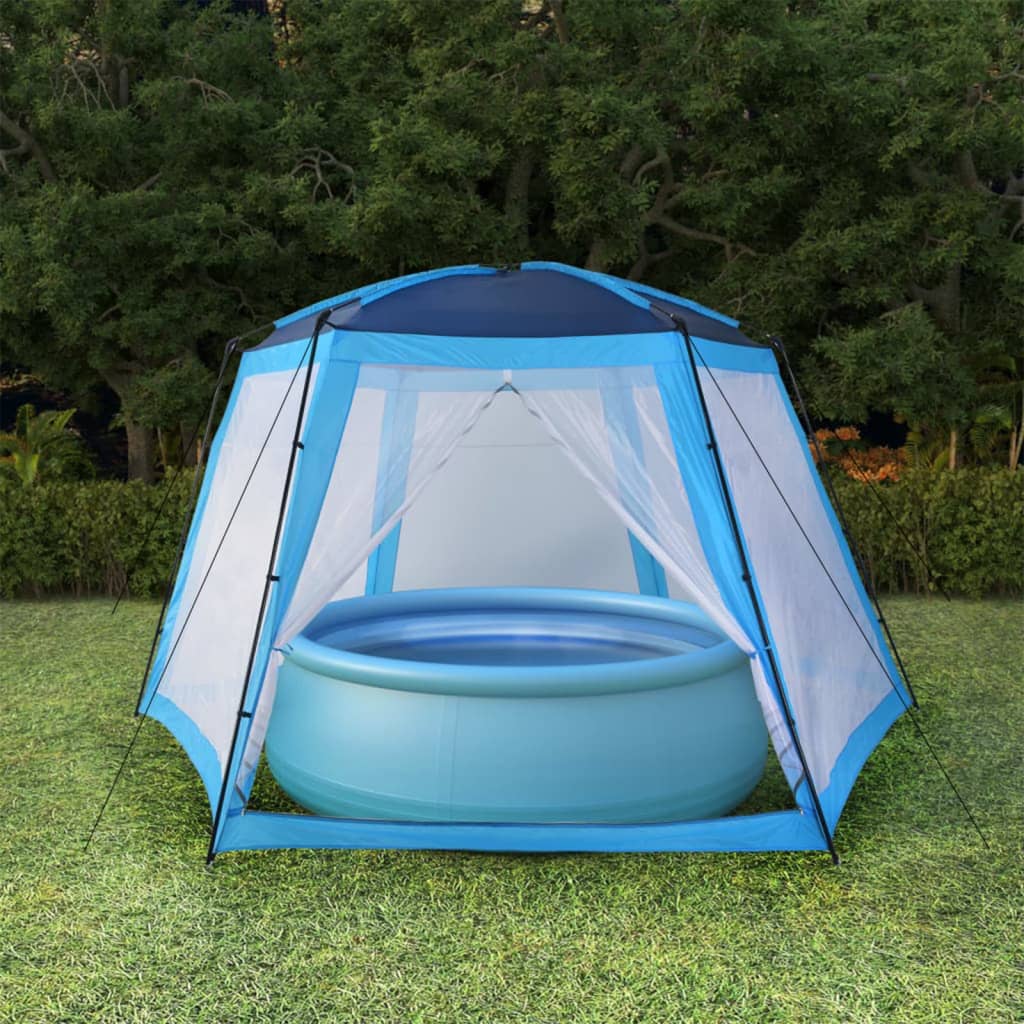 vidaXL Cort de piscină, albastru, 590x520x250 cm, țesătură vidaXL Cort de piscină, albastru, 590x520x250 cm, țesătură