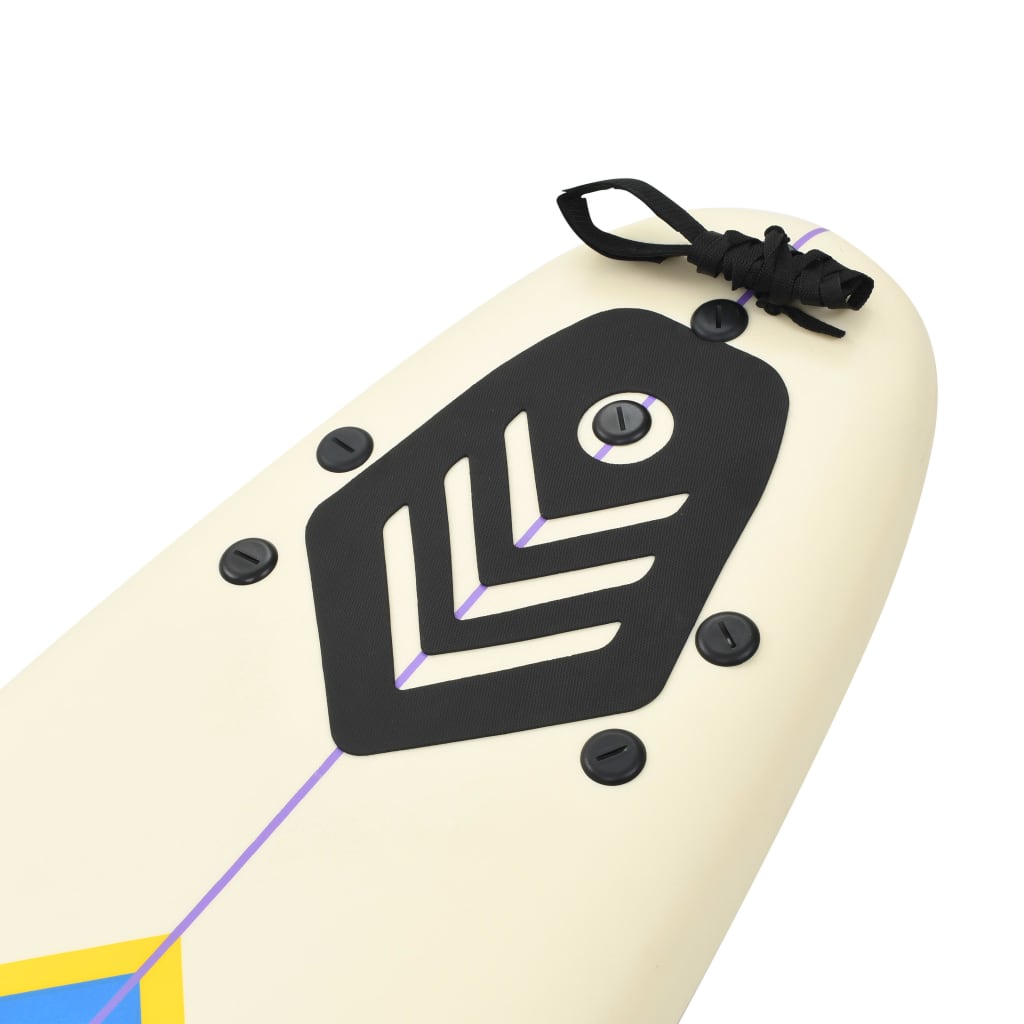 vidaXL Placă de surf, 170 cm, albastru și crem vidaXL Placă de surf, 170 cm, albastru și crem