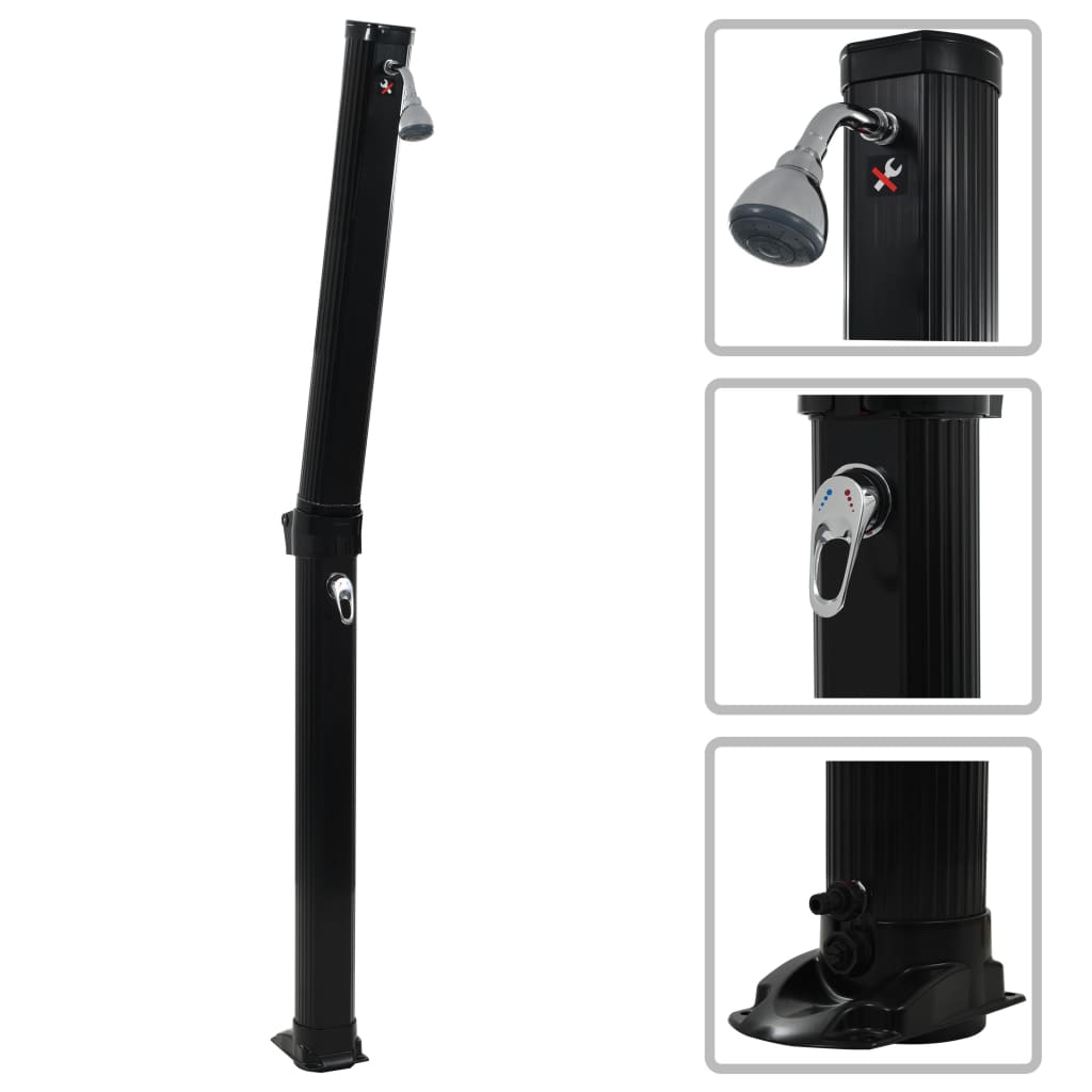 vidaXL Duș solar pliabil, negru, 214 cm, 23 L vidaXL Duș solar pliabil, negru, 214 cm, 23 L