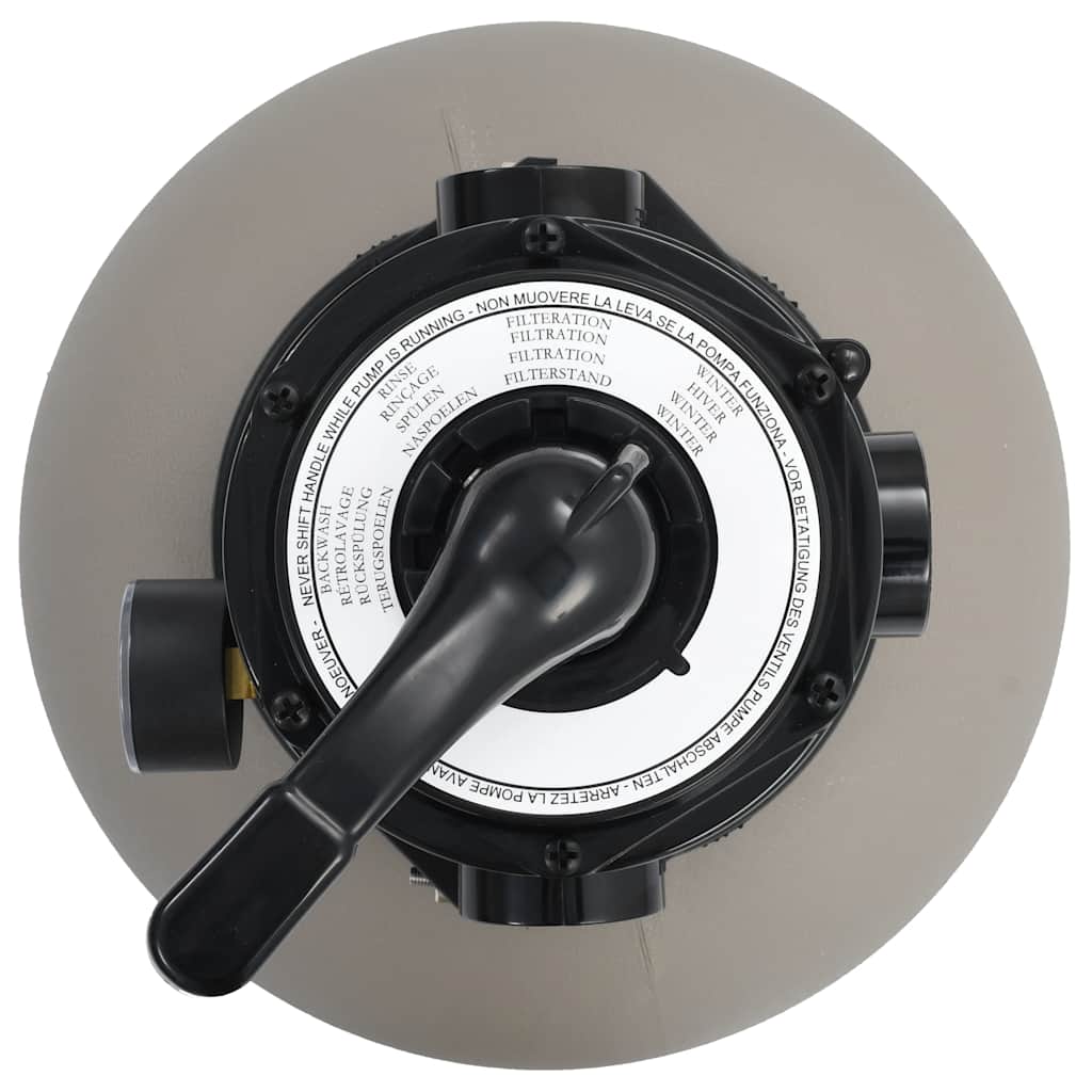 vidaXL Filtru cu nisip pentru piscină cu supapă 4 poziții gri 350 mm vidaXL Filtru cu nisip pentru piscină cu supapă 4 poziții gri 350 mm