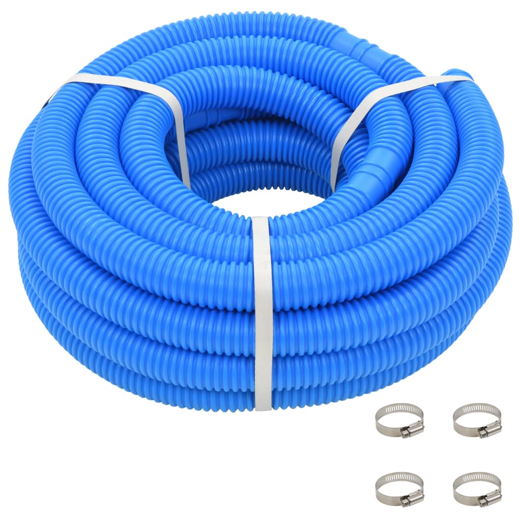 vidaXL Furtun de piscină cu cleme, albastru, 38 mm, 12 m vidaXL Furtun de piscină cu cleme, albastru, 38 mm, 12 m