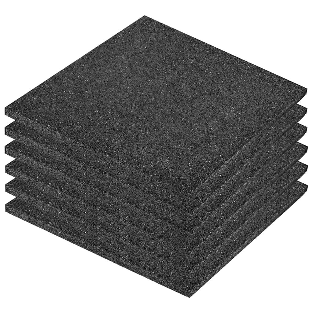 vidaXL Plăci de protecție la cădere 6 buc. negru 50x50x3 cm cauciuc vidaXL Plăci de protecție la cădere 6 buc. negru 50x50x3 cm cauciuc